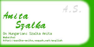 anita szalka business card